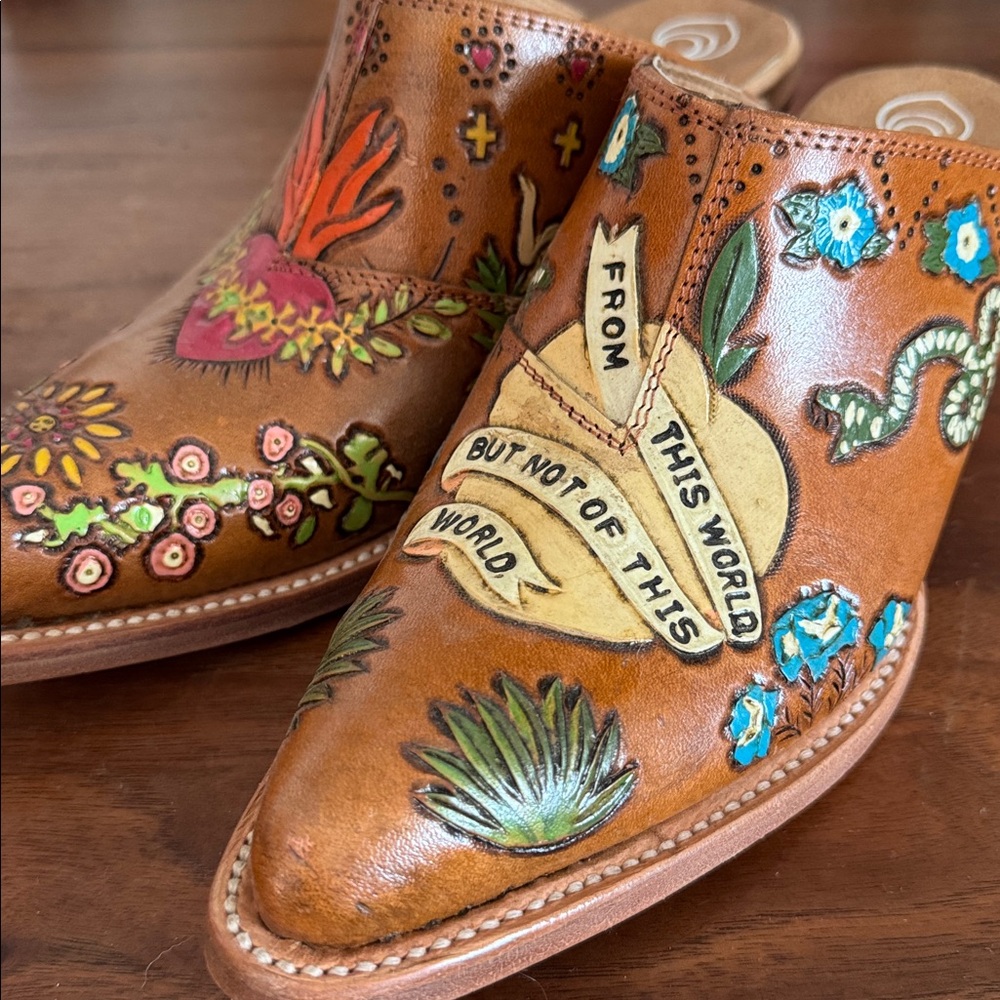 Brother Vellies Colorful Handpainted Eve Doodle Mules - Picture 10 of 13